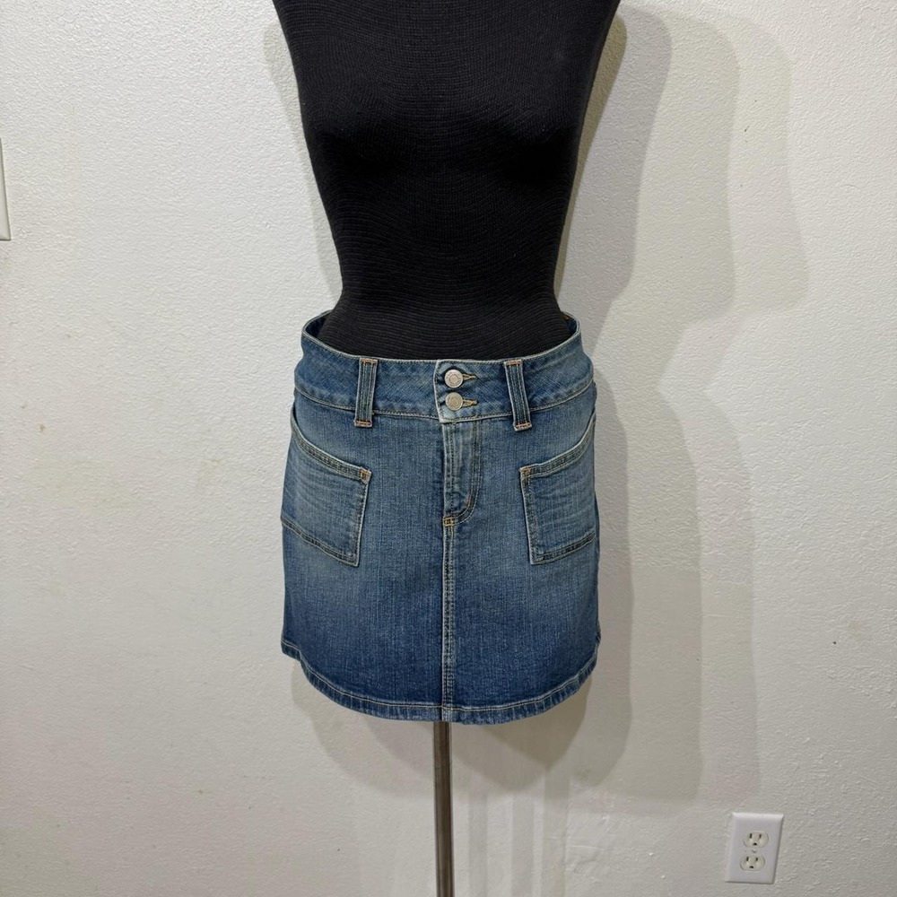 Hudson Mini blue denim skirt with pockets